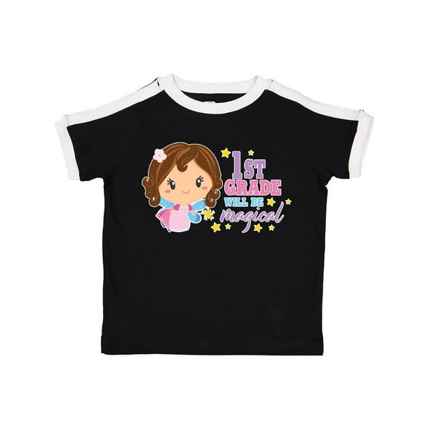 inktastic 1st Grade Will Be Magical with Brown Haired Fairy Toddler T-Shirt 